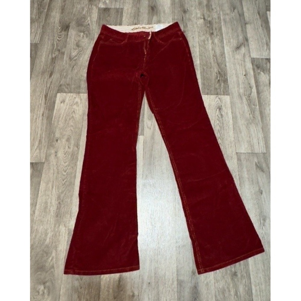 Eddie Bauer Corduroy Pants Women's T10 Gray Curvy Bootcut Cotton Blend